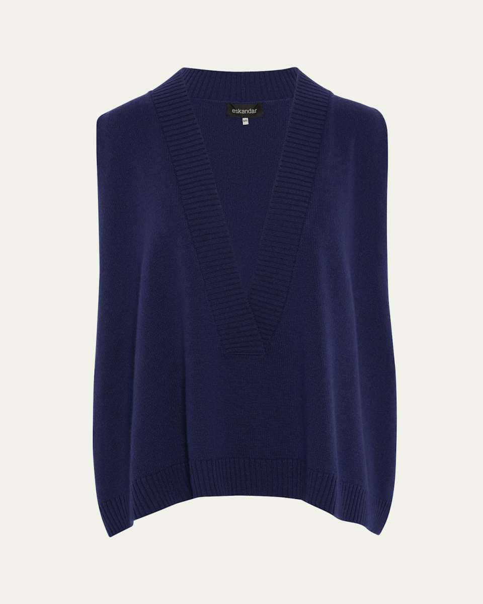 A-Line Sleeveless Deep V Sweater (Mid Plus Length)
